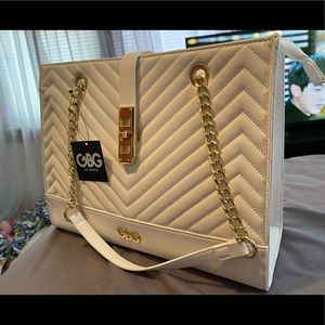 White and gold GBG bag